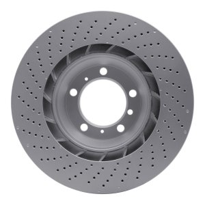 Porsche 911 Brake Rotor (1) - Rear Right - R1 Concepts - GeoSPEC Coated Rotor - Drilled - `07-`13